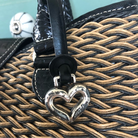 BRIGHTON Debbie Brown Tan woven leather shoulder bag - Picture 6 of 15